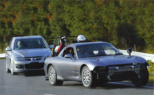 数々の新車のPV撮影に活躍中（三次テストコースにて）